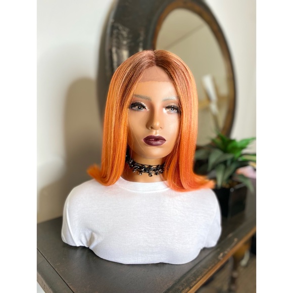 Orange Ombre Hair Wig - Picture 3 of 6